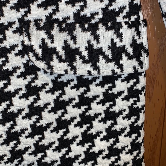 Vintage Morgin Black & White Houndstooth Print Button Front Blazer Dress Coat - Picture 10 of 16